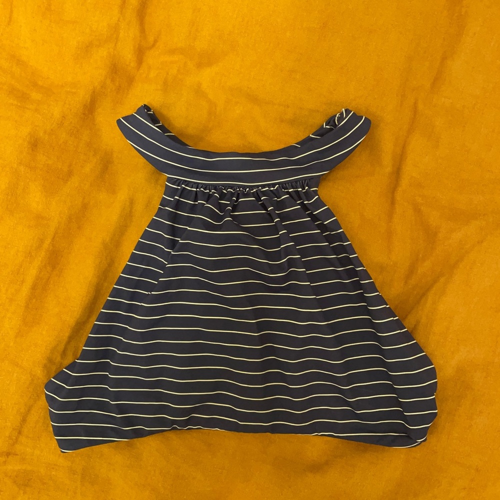 Boys and Arrows Navy Striped High Neck Bikini Top